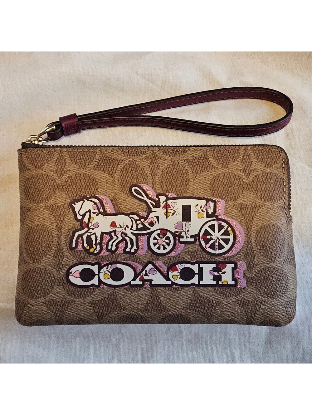 Coach Corner Zip Floral Wristlet - CX589 - NWT